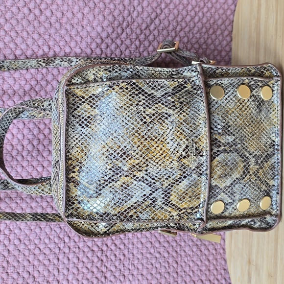 Hammitt Mini Backpack in Brown Snakeskin Print with Gold Studs main image 13